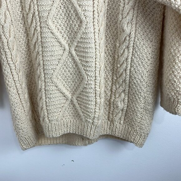 Yarn Point Crafts Canadian-Made Wool Fisherman's Cardigan Sweater - Picture 8 of 9